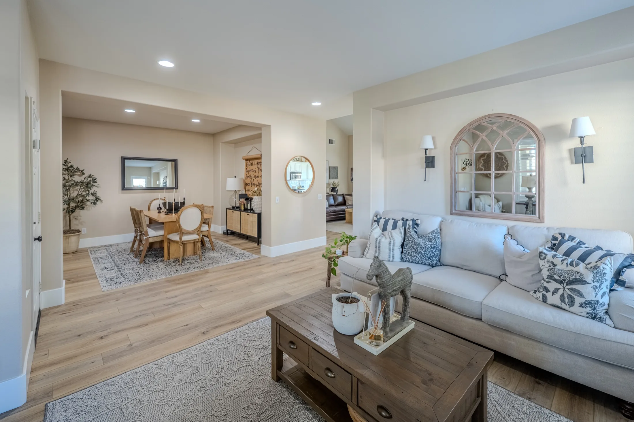 Finished living space photographed for First Choice Flooring