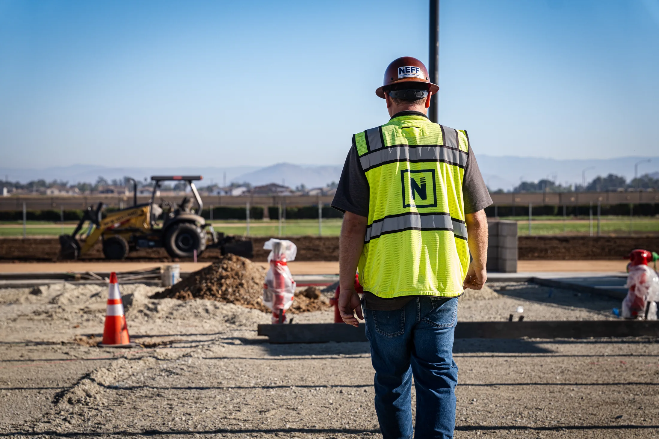 Neff Construction: Active site work at the Hans Christensen K-8 Academy classroom addition in Menifee