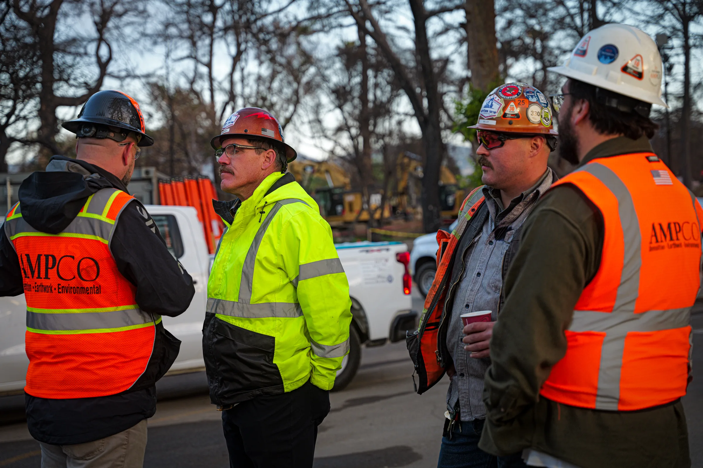 AMPCO field leaders coordinating work at the Altadena project