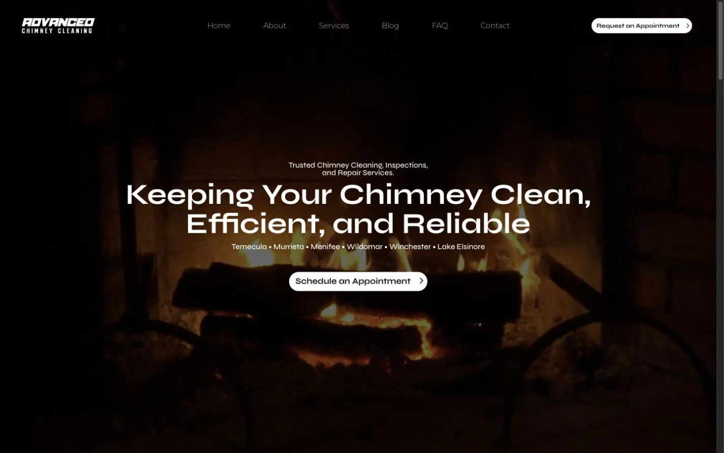 Desktop view of Advanced Chimney Cleaning