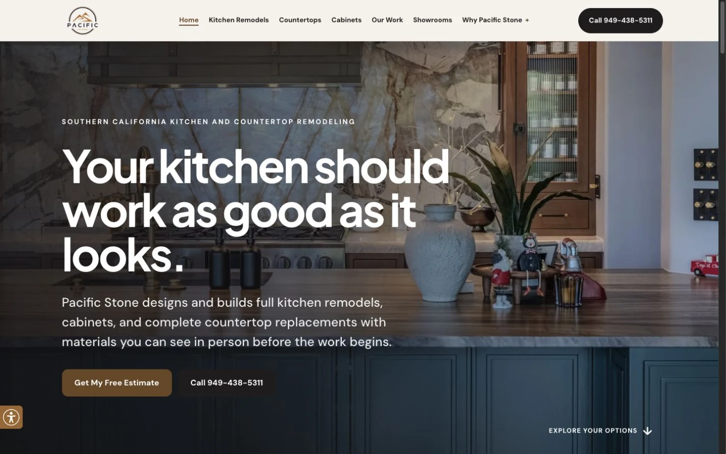 Desktop view of Pacific Stone Solutions