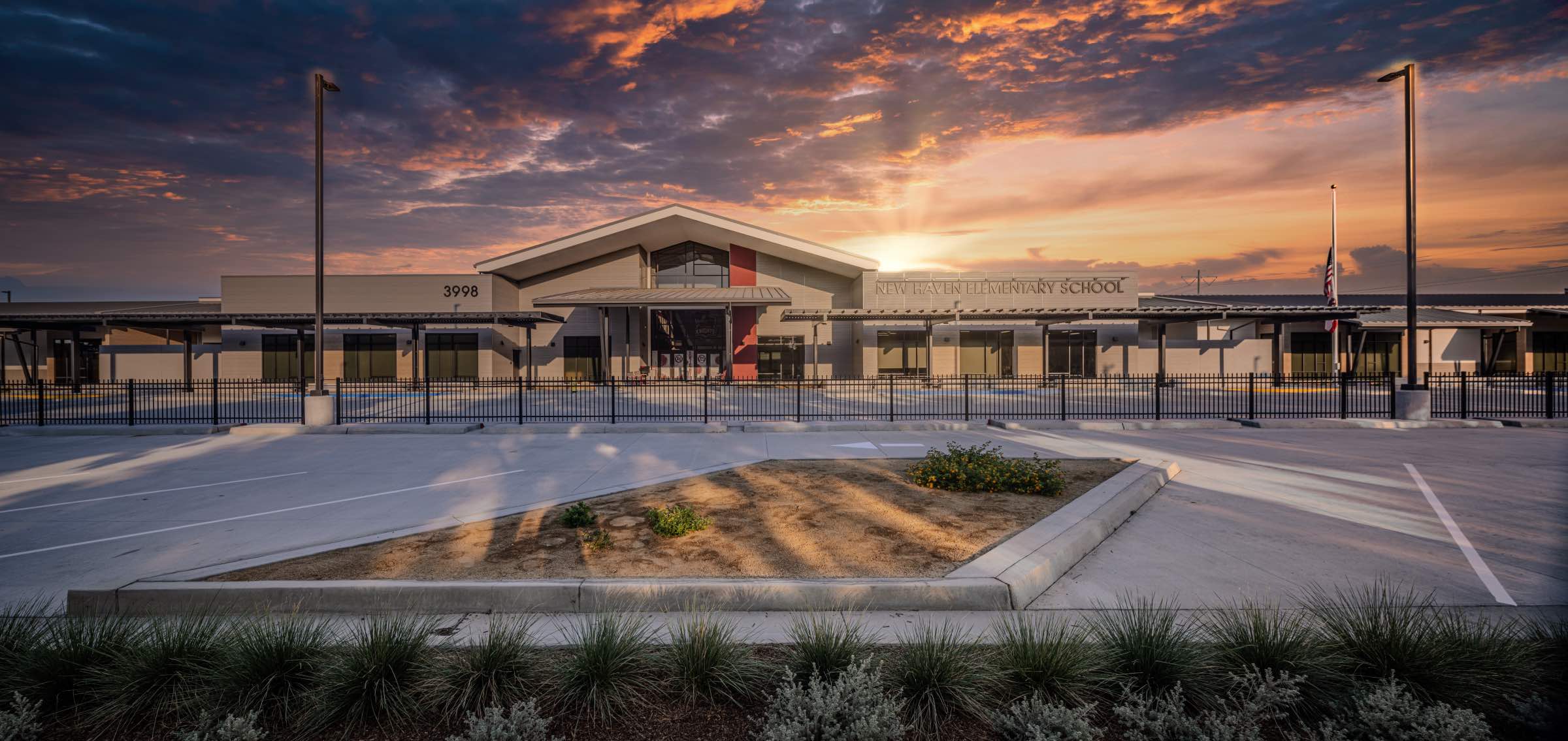 New Haven Elementary School exterior photographed for Ledesma and Meyer Construction
