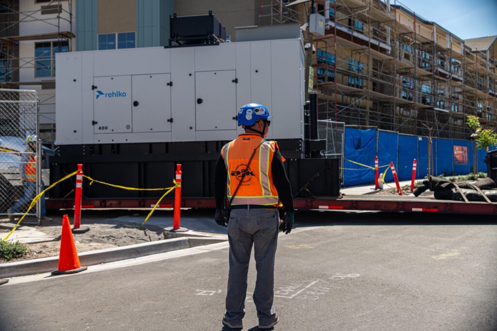 AJK work at Sand Canyon Senior Living generator installation