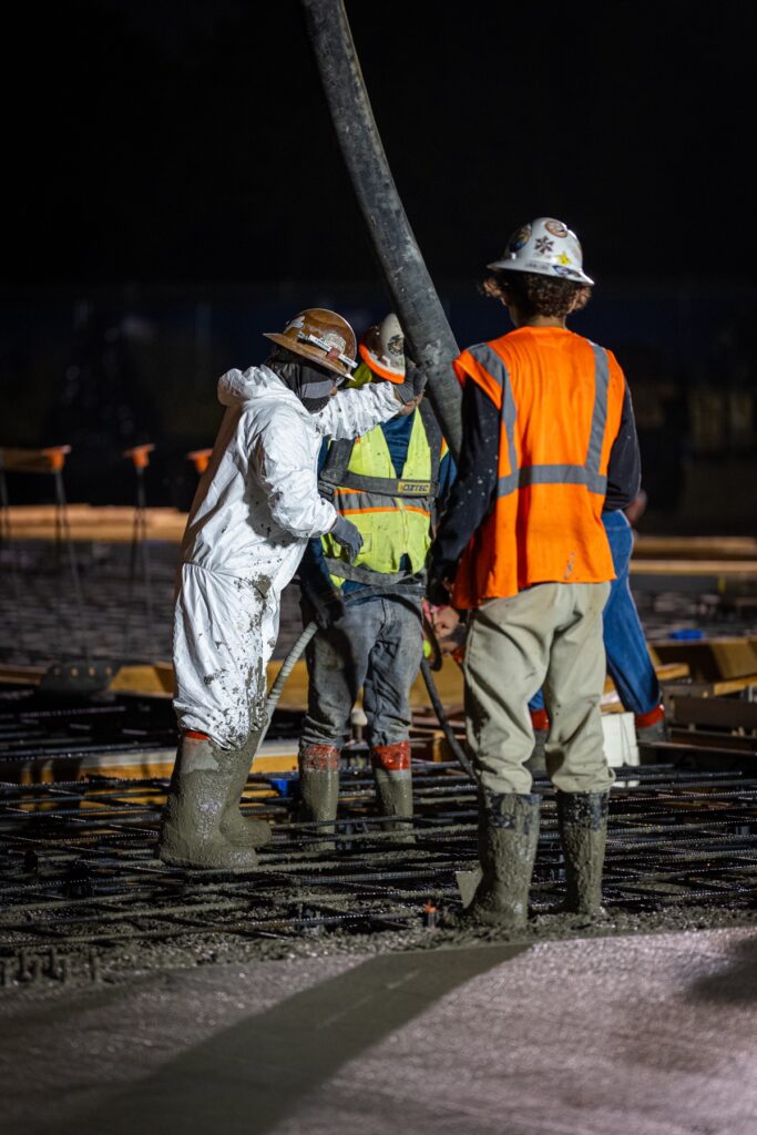 Crew working during the Duarte High School Sports Park construction visit