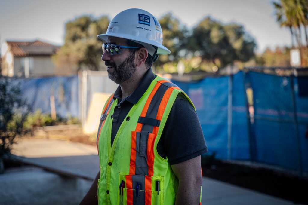 Bernards team member at French Valley Childcare late in construction