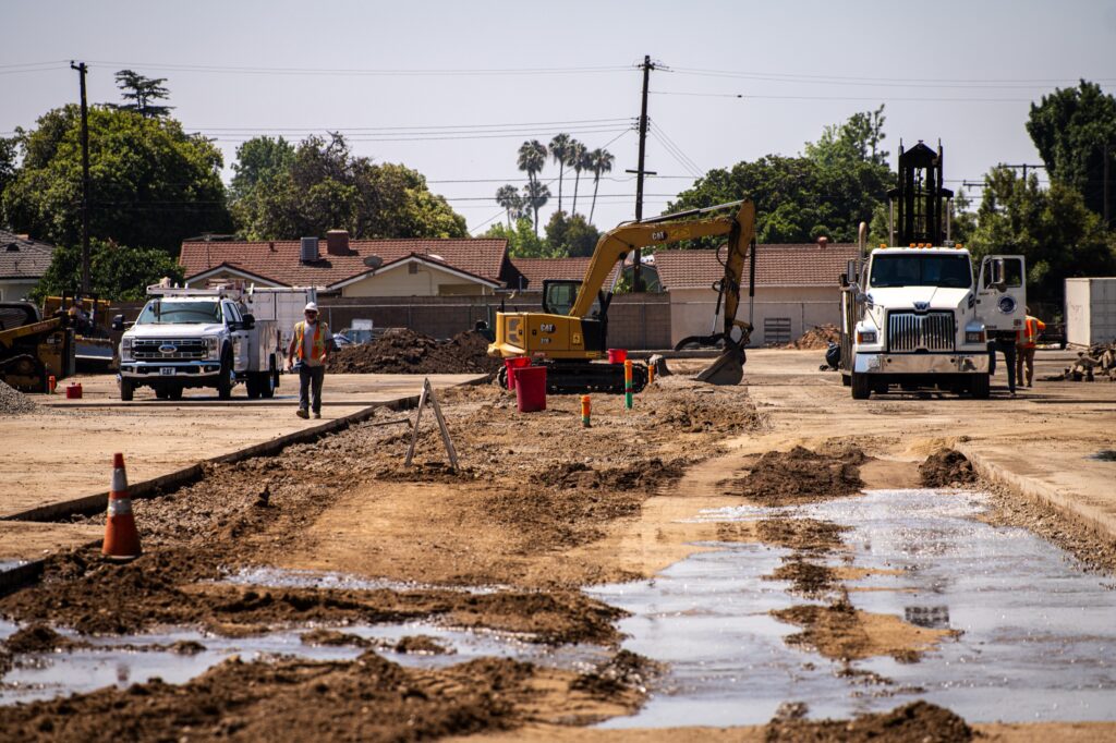 Active construction work at Troy High School