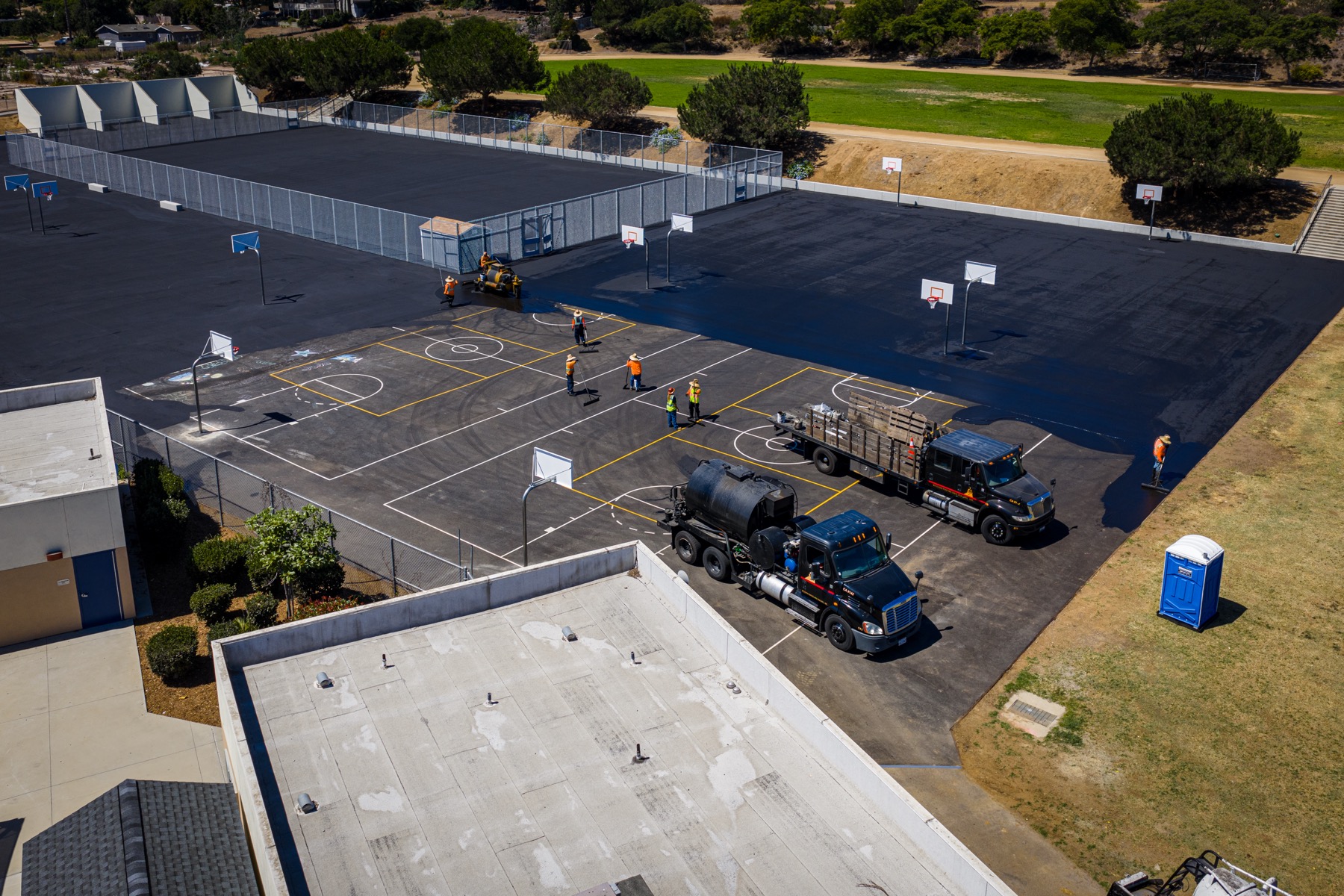 Aerial view of Neff Construction work at Rancho Minerva campus modifications in 2025